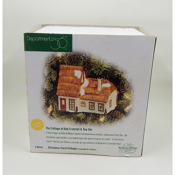 Department 56 Dept Dickens Bob Cratchet & Tiny Tim Cottage Lighted Ornament - Picture 9 of 11